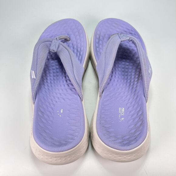 Skechers GO WALK Flex Purple Lightweight Flip Flops Sandal 141445 Women's Size 9 - Picture 7 of 9